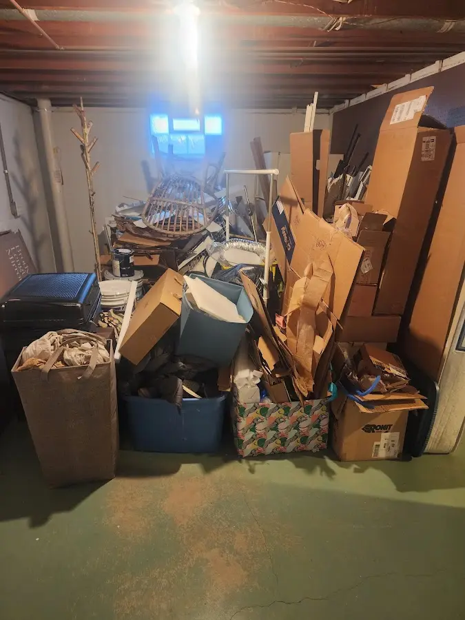 Roll-off dumpster container at job site for Cleanout Dumpster Rental in Zumbrota